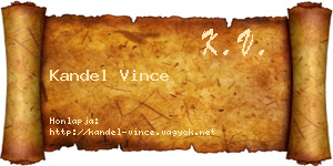 Kandel Vince névjegykártya